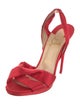 Christian Louboutin Satin Pleated Accents Slingback Sandals