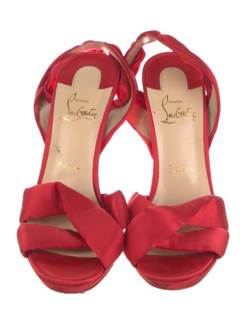 Christian Louboutin Satin Pleated Accents Slingback Sandals