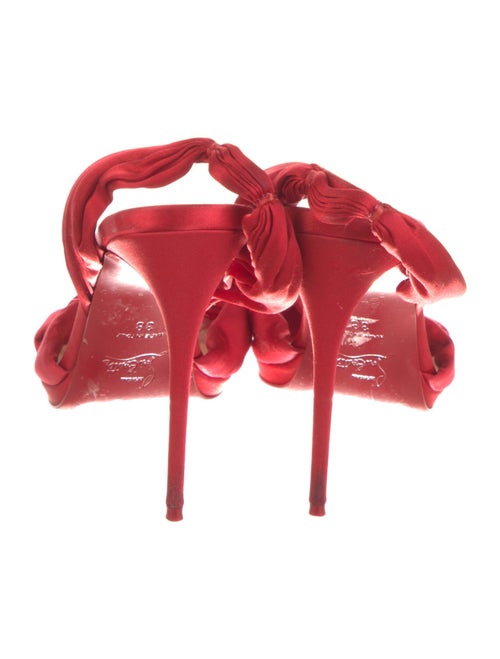 Christian Louboutin Satin Pleated Accents Slingback Sandals