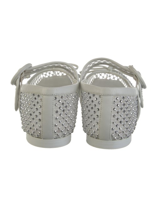 Christian Louboutin Mesh Crystal Embellishments Mary Jane Flats