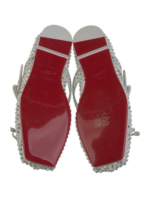 Christian Louboutin Mesh Crystal Embellishments Mary Jane Flats