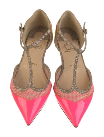 Christian Louboutin Patent Leather Printed D'Orsay Flats