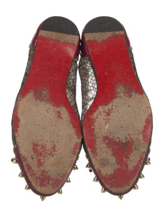 Christian Louboutin Spike Accents Patent Leather Ballet Flats