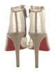 Christian Louboutin Leather Mesh Accents T-Strap Sandals