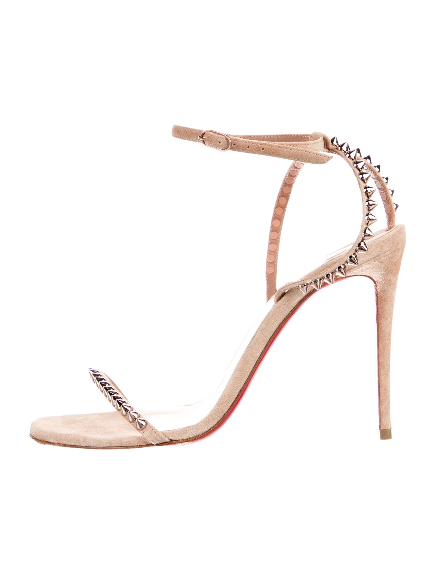 Christian Louboutin Spike Accents Suede Sandals