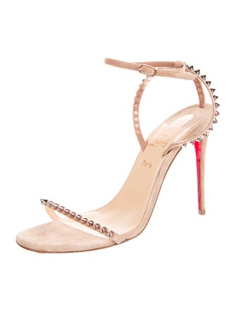 Christian Louboutin Spike Accents Suede Sandals
