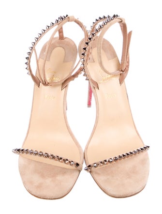 Christian Louboutin Spike Accents Suede Sandals