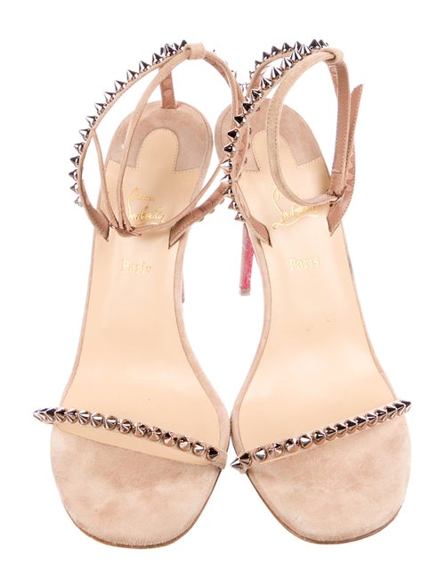 Christian Louboutin Spike Accents Suede Sandals