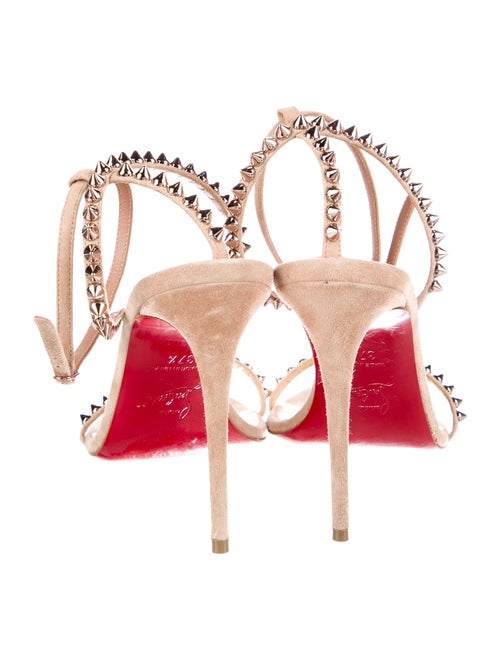 Christian Louboutin Spike Accents Suede Sandals