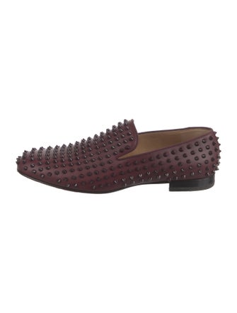 Christian Louboutin Spike Accents Leather Loafers
