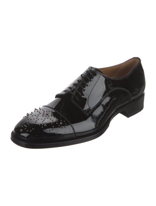 Christian Louboutin Patent Leather Studded Accents Derby Shoes