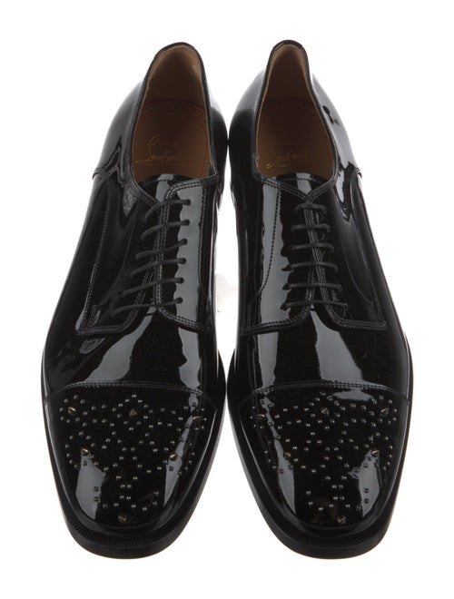 Christian Louboutin Patent Leather Studded Accents Derby Shoes