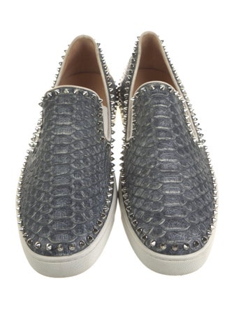 Christian Louboutin Spike Accents Python Sneakers