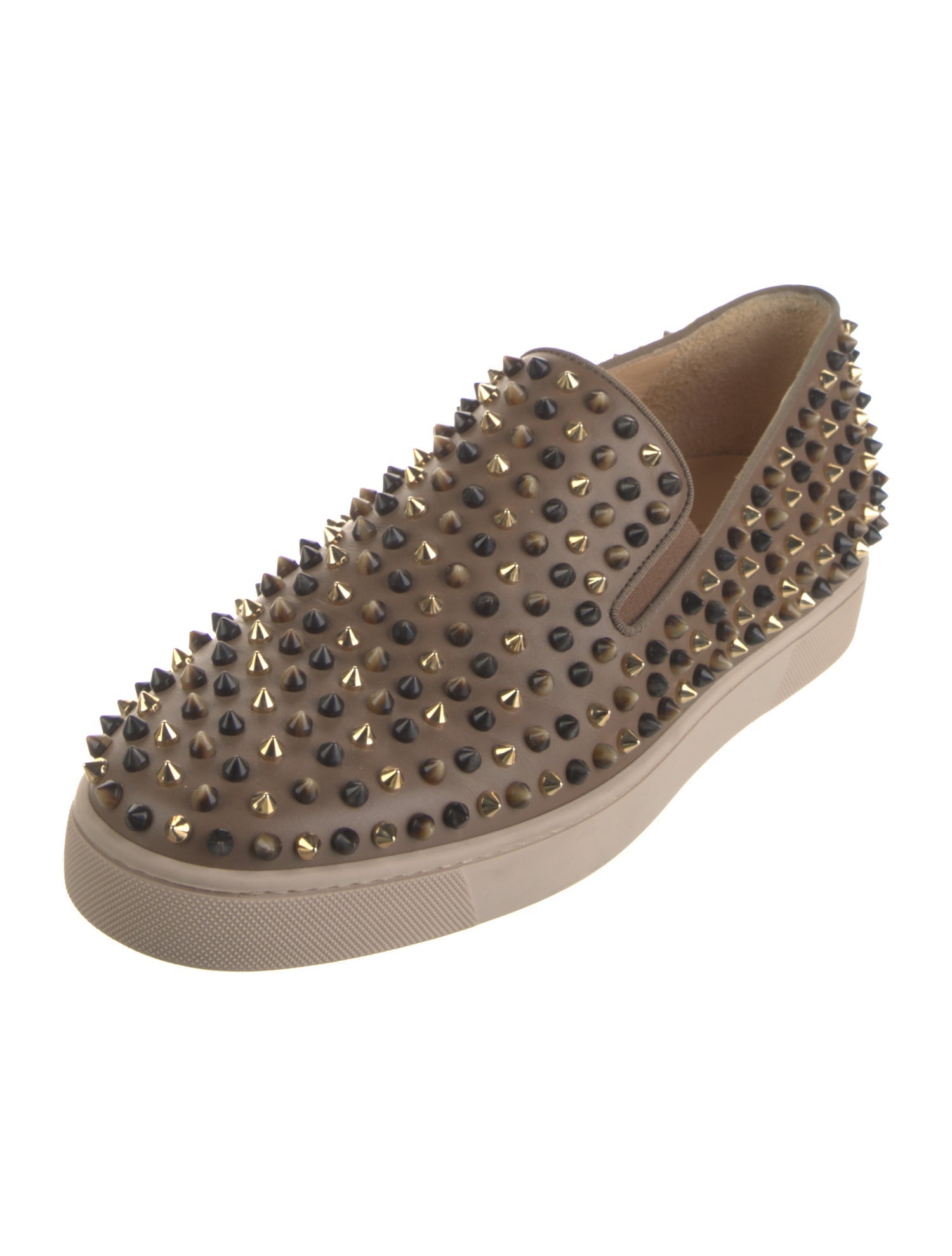 Christian Louboutin Spike Accents Leather Sneakers