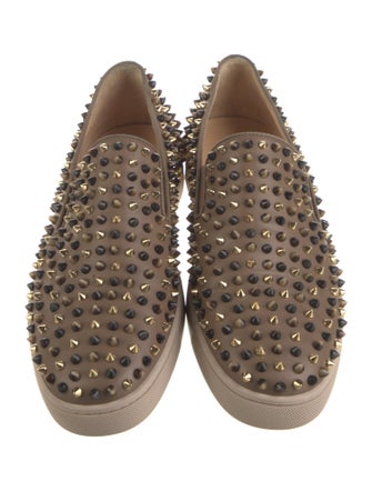 Christian Louboutin Spike Accents Leather Sneakers