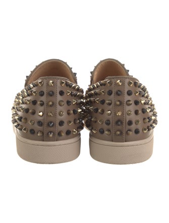 Christian Louboutin Spike Accents Leather Sneakers