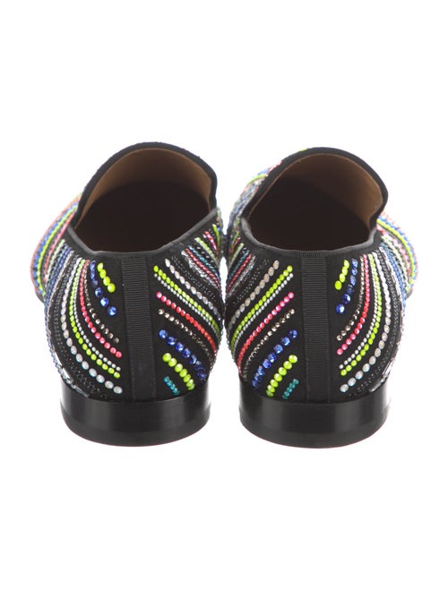 Christian Louboutin Striped Crystal Embellishments Loafers