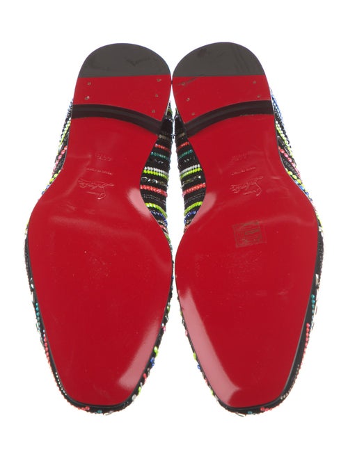 Christian Louboutin Striped Crystal Embellishments Loafers
