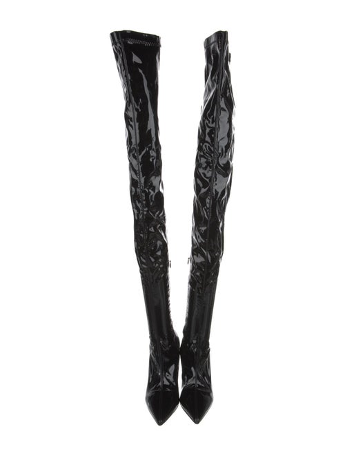 Christian Louboutin Patent Leather Crystal Embellishments Boots