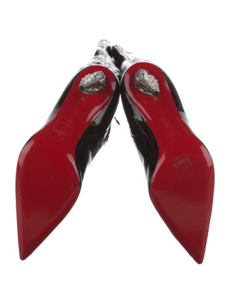 Christian Louboutin Patent Leather Crystal Embellishments Boots