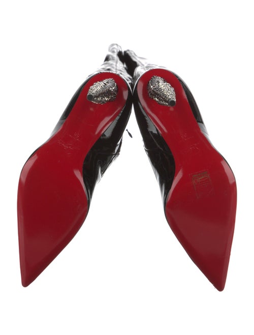 Christian Louboutin Patent Leather Crystal Embellishments Boots