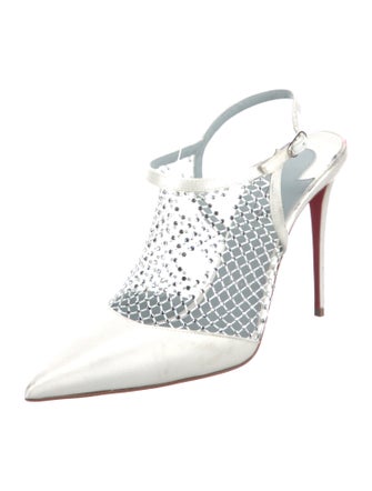Christian Louboutin Satin Crystal Embellishments T-Strap Pumps