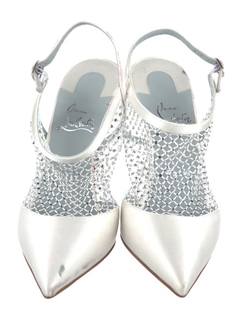 Christian Louboutin Satin Crystal Embellishments T-Strap Pumps