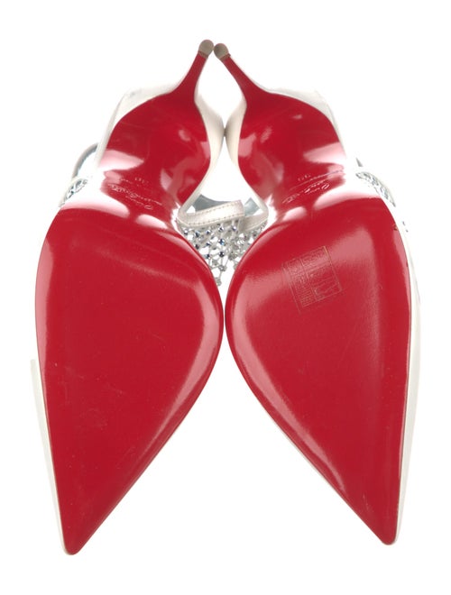 Christian Louboutin Satin Crystal Embellishments T-Strap Pumps