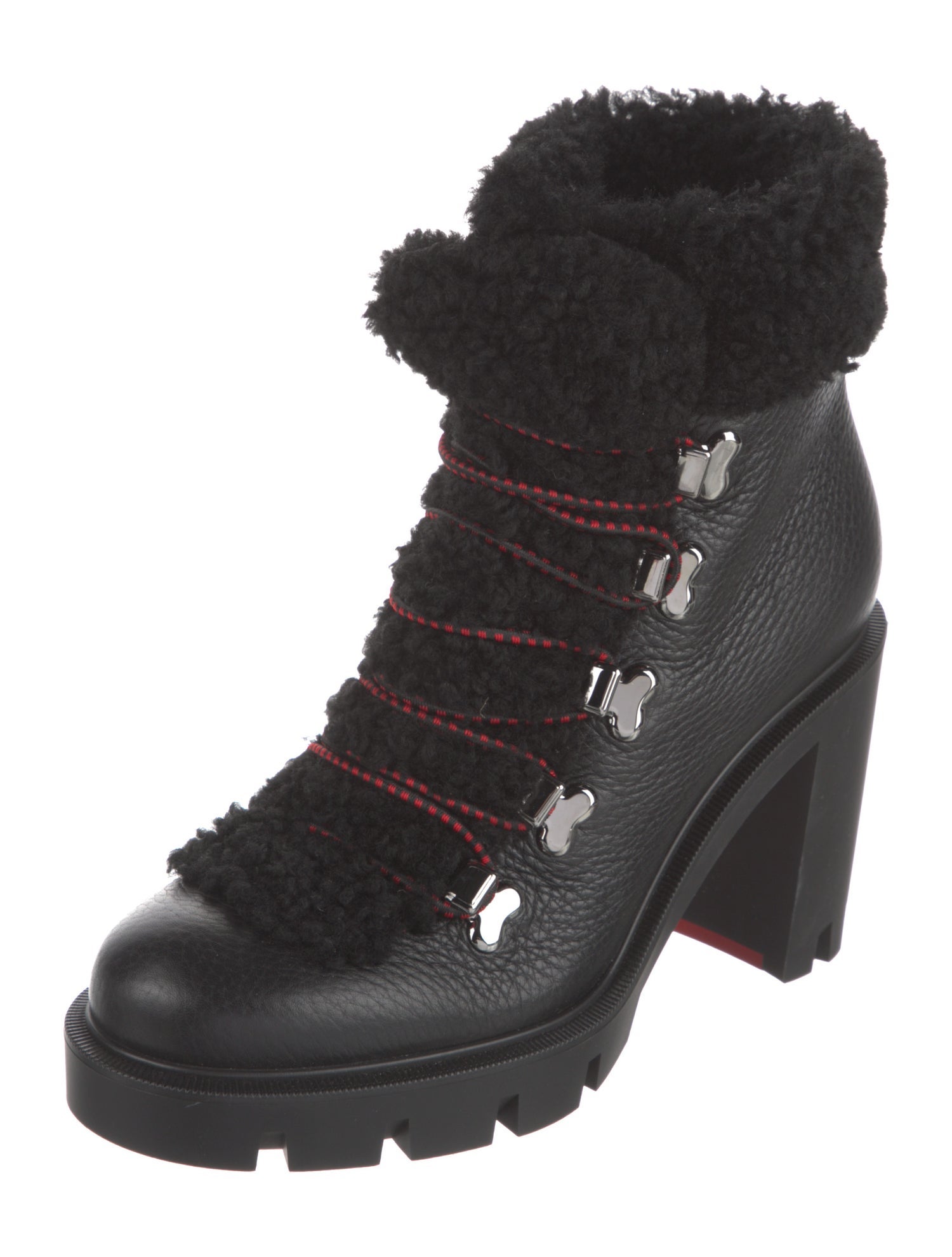Christian Louboutin Leather Lace-Up Boots