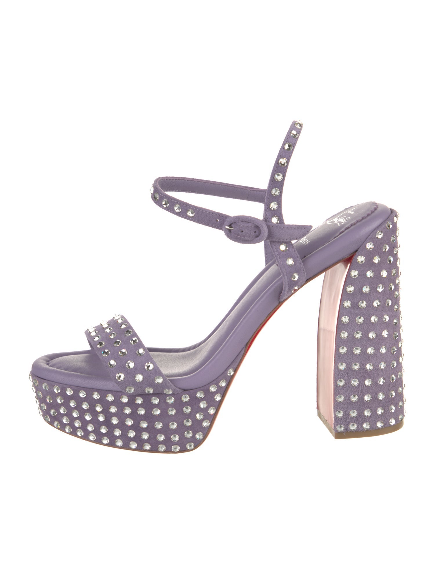 Christian Louboutin Suede Floral Print Sandals