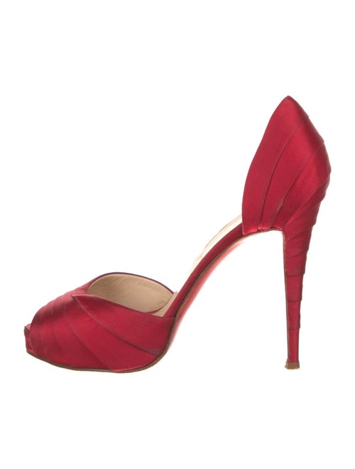 Christian Louboutin Satin Pleated Accents D'Orsay Pumps