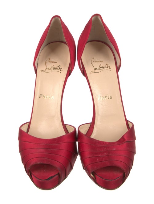 Christian Louboutin Satin Pleated Accents D'Orsay Pumps