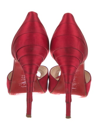 Christian Louboutin Satin Pleated Accents D'Orsay Pumps