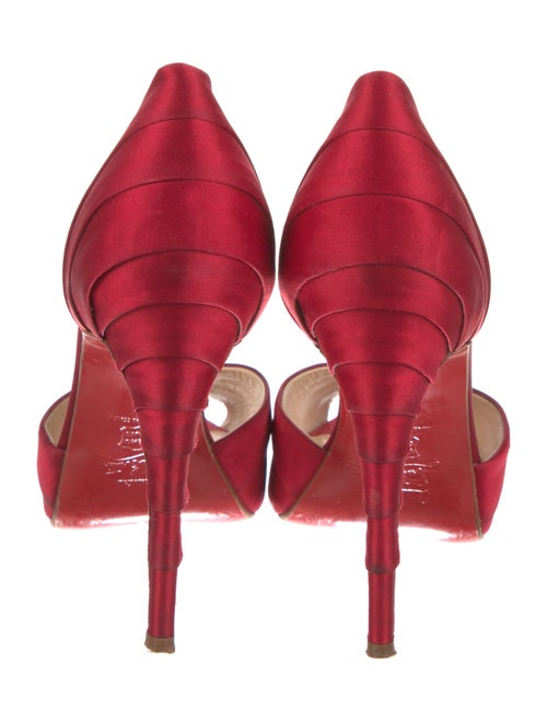 Christian Louboutin Satin Pleated Accents D'Orsay Pumps