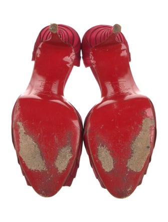 Christian Louboutin Satin Pleated Accents D'Orsay Pumps