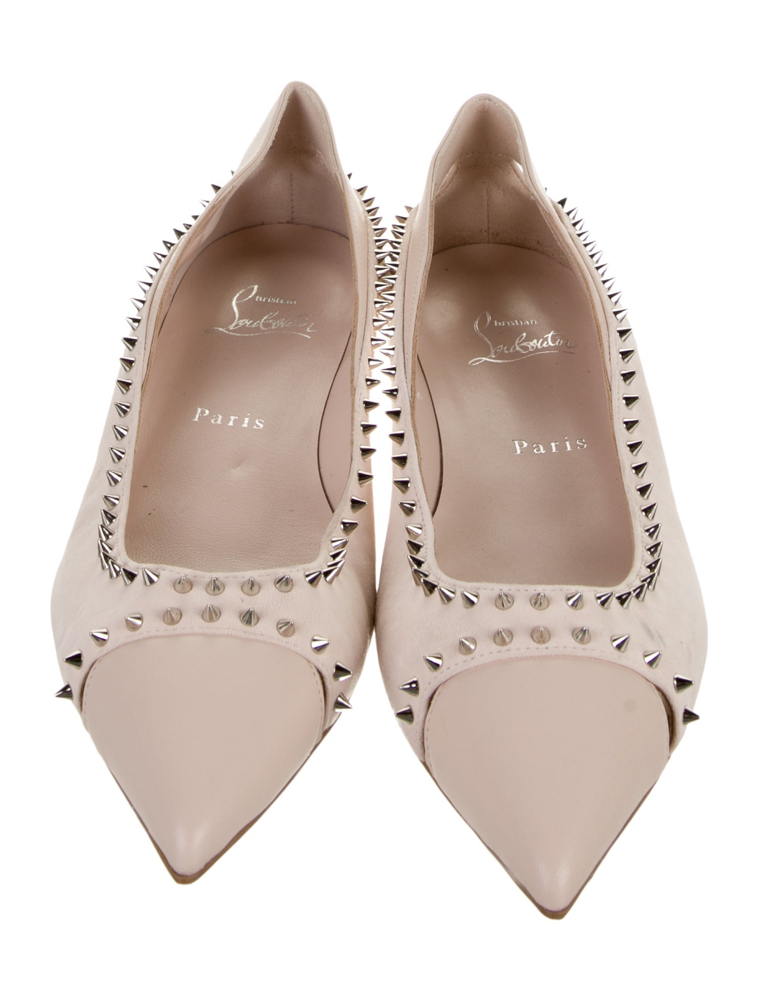 Christian Louboutin Suede Cutout Accent Ballet Flats