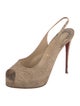 Christian Louboutin Embossed Leather Animal Print Slingback Pumps
