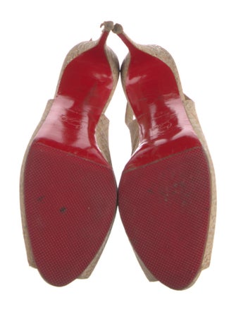 Christian Louboutin Embossed Leather Animal Print Slingback Pumps