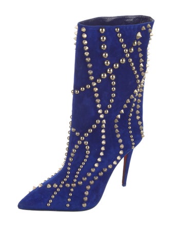 Christian Louboutin Suede Studded Accents Boots