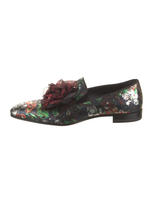 Christian Louboutin Embossed Leather Printed Dress Loafers