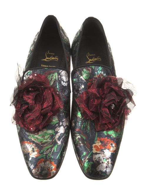 Christian Louboutin Embossed Leather Printed Dress Loafers
