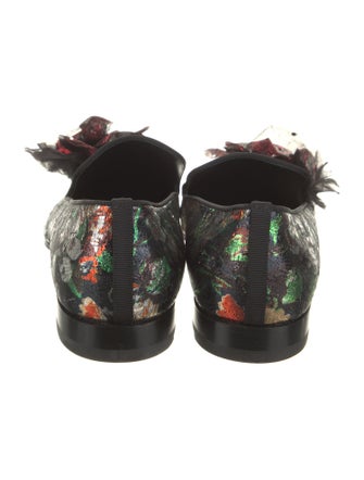 Christian Louboutin Embossed Leather Printed Dress Loafers