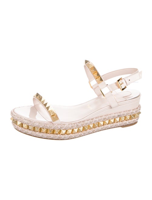 Christian Louboutin Patent Leather Studded Accents Espadrilles