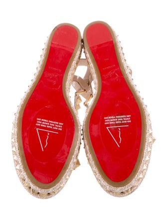Christian Louboutin Patent Leather Studded Accents Espadrilles