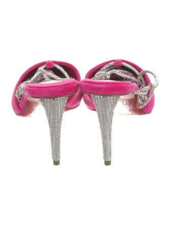 Christian Louboutin Velvet Crystal Embellishments Slingback Pumps