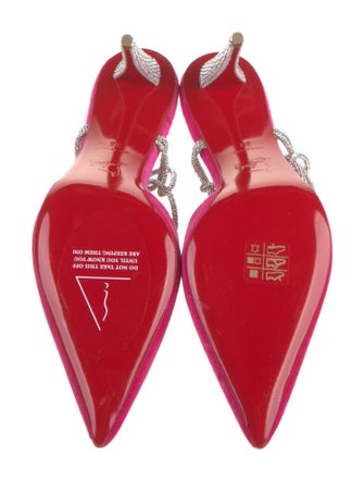 Christian Louboutin Velvet Crystal Embellishments Slingback Pumps