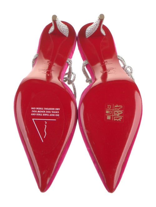 Christian Louboutin Velvet Crystal Embellishments Slingback Pumps