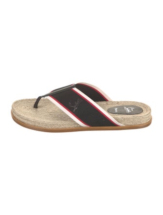 Christian Louboutin Raffia Striped Flip Flops