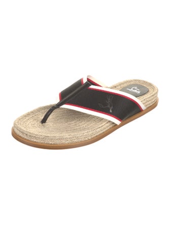 Christian Louboutin Raffia Striped Flip Flops