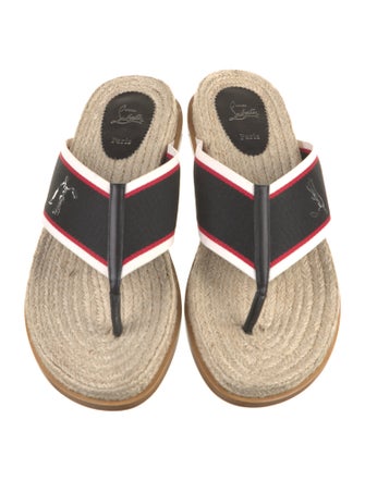 Christian Louboutin Raffia Striped Flip Flops